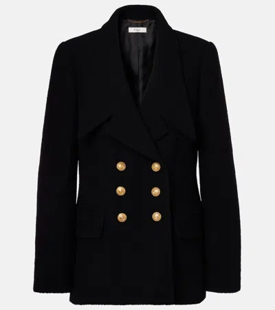 Chloé Cascade-lapel Double-breasted Boucle Jacket