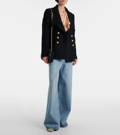 Chloé Cascade-lapel Double-breasted Boucle Jacket