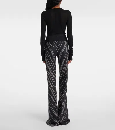 Rick Owens Bias Cady Crêpe Wide-leg Pants In Black
