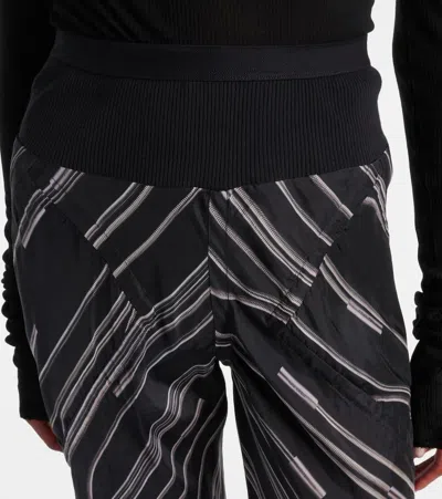 Rick Owens Bias Cady Crêpe Wide-leg Pants In Black