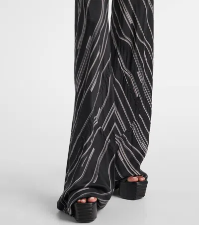 Rick Owens Bias Cady Crêpe Wide-leg Pants In Black