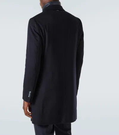 Herno Detachable-lining Buttoned Coat In Blue