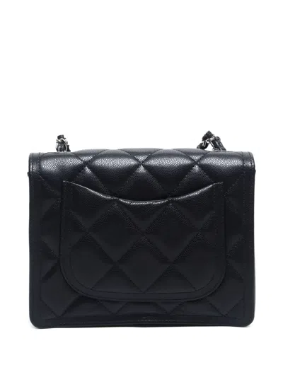Pre-owned Chanel 2020-2024 Small Flap Shoulder Bag In Black