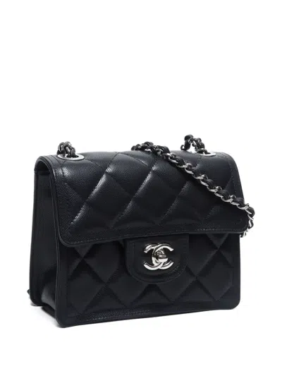 Pre-owned Chanel 2020-2024 Small Flap Shoulder Bag In Black