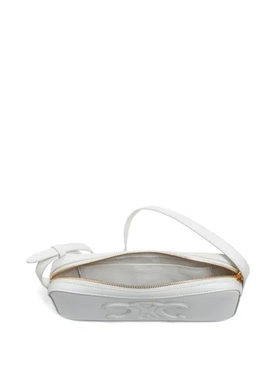 Pre-owned Celine 2020-2024 Triomphe Shoulder Bag In White