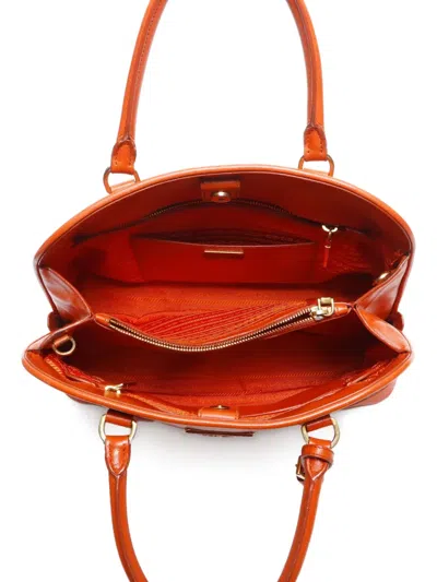 Pre-owned Prada 2020-2020 Saffiano-leather Two-way Tote Bag In Orange