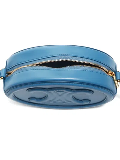 Pre-owned Celine 2020-2024 Small Triomphe Oval Cross Body Bag In Blue