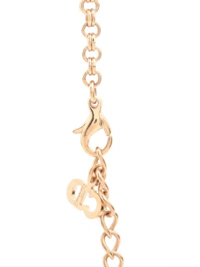 Pre-owned Dior Rhinestone-embellished Cd Necklace