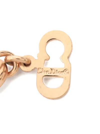 Pre-owned Dior Rhinestone-embellished Cd Necklace