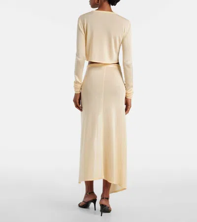 The Frankie Shop Kazel Knitted Cropped Top In Neutral