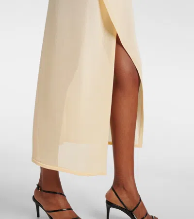 The Frankie Shop Alsen Knitted Sheer Wrap Skirt In Neutral