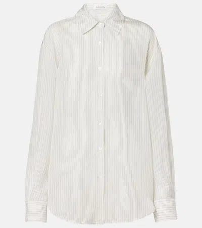 The Frankie Shop Peri Sheer Striped Shirt In White
