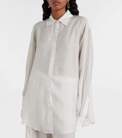 The Frankie Shop Peri Sheer Striped Shirt In White