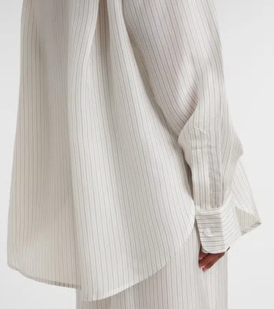 The Frankie Shop Peri Sheer Striped Shirt In White