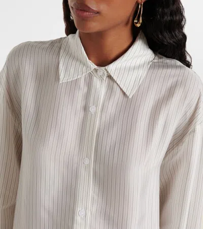 The Frankie Shop Peri Sheer Striped Shirt In White