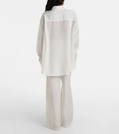 The Frankie Shop Peri Sheer Striped Shirt In White