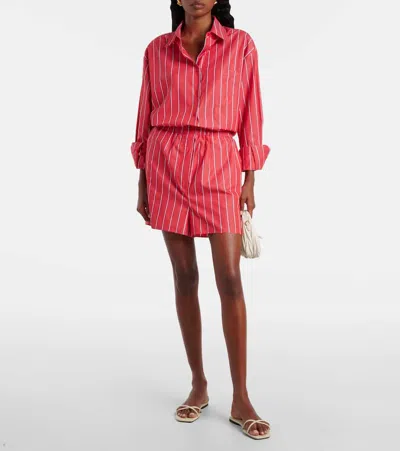 The Frankie Shop Lui Striped Cotton Poplin Shorts