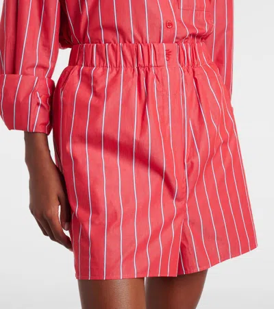 The Frankie Shop Lui Striped Cotton Poplin Shorts