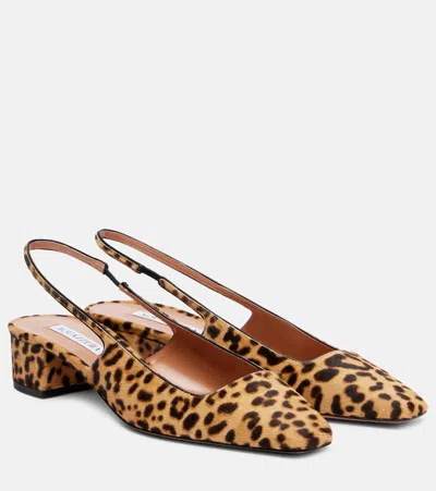 Aquazzura Ginza 35 Leopard-print Calf Hair Slingback Pumps In Animal Print