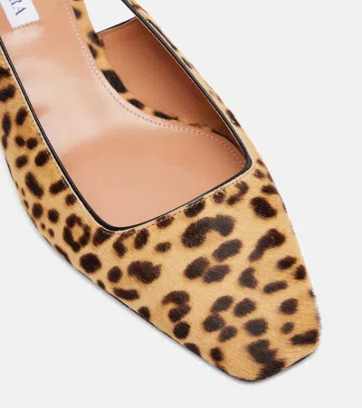 Aquazzura Ginza 35 Leopard-print Calf Hair Slingback Pumps In Animal Print