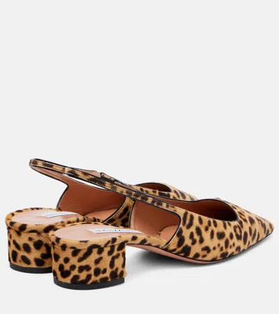 Aquazzura Ginza 35 Leopard-print Calf Hair Slingback Pumps In Animal Print