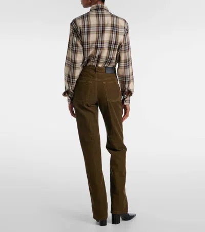 Saint Laurent Clyde Cotton Corduroy Wide-leg Pants