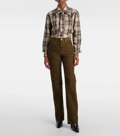 Saint Laurent Clyde Cotton Corduroy Wide-leg Pants