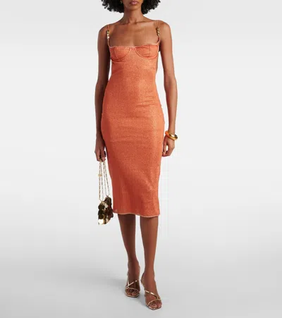 Oseree Lumière Open-back Midi Dress