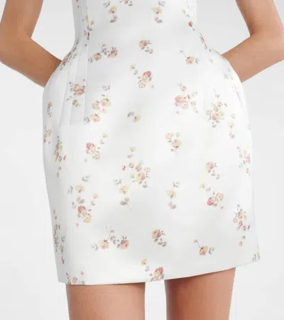 Magda Butrym Floral Off-shoulder Silk Minidress In White