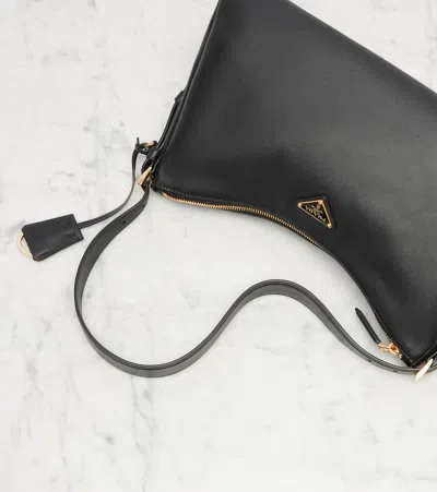 Prada Aimée Large Leather Shoulder Bag