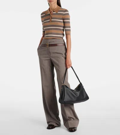 Prada Aimée Large Leather Shoulder Bag