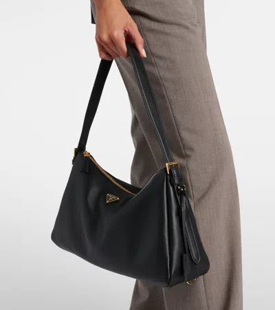 Prada Aimée Large Leather Shoulder Bag