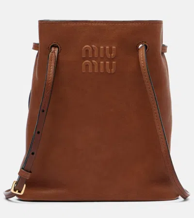Miu Miu Logo Leather Crossbody Bag