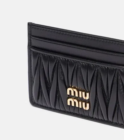 Miu Miu Logo Matelassé Leather Card Holder