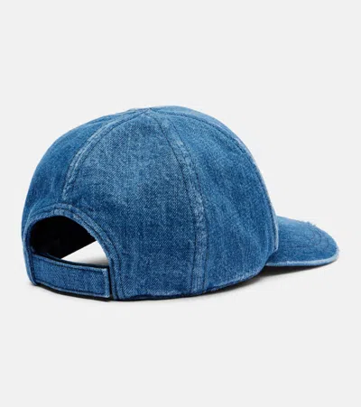 Miu Miu Logo Denim Baseball Cap