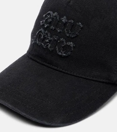 Miu Miu Logo Denim Baseball Cap