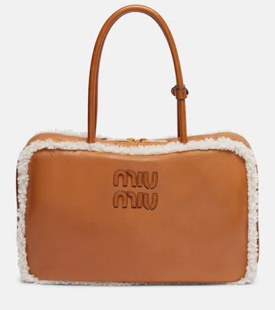 Miu Miu Beau Large Leather Tote Bag
