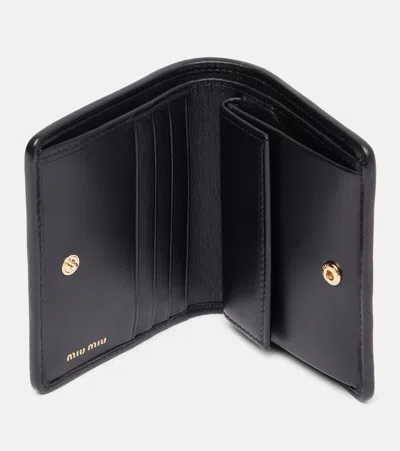 Miu Miu Logo Matelassé Leather Wallet