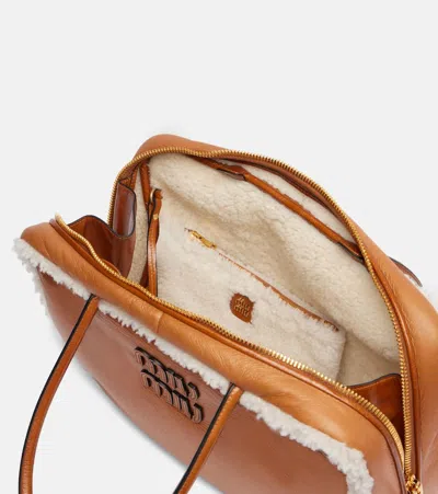 Miu Miu Beau Large Leather Tote Bag