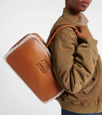 Miu Miu Beau Large Leather Tote Bag