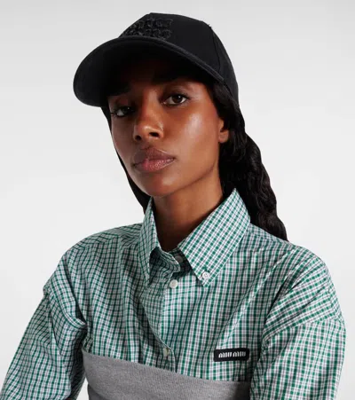 Miu Miu Logo Denim Baseball Cap