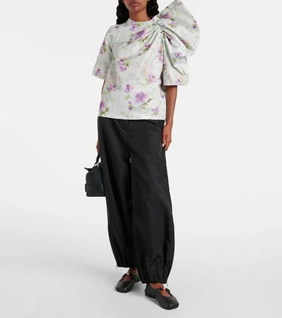Loewe Floral Draped Top In Multi