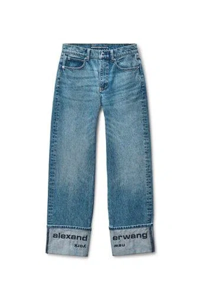 Alexander Wang Indigo Logo-embroidered Mid-rise Jeans