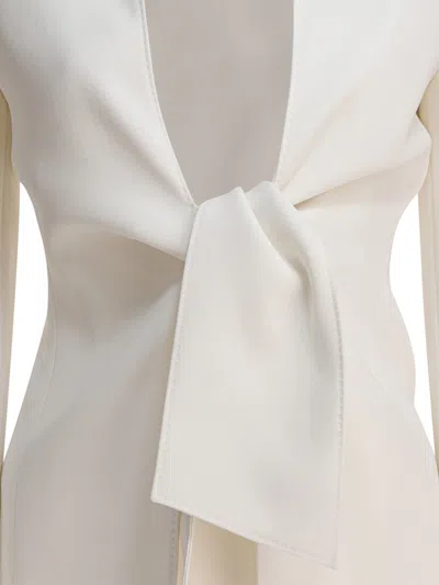 Max Mara Ghiotto Open-front Blazer With Knotted Sashes In White