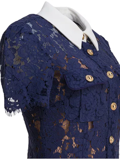 Self-portrait Self Portrait Women Lace Contrast Collar Midi Dress