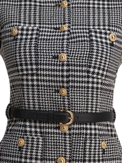 Self-portrait Houndstooth Tailored Midi Dress In Gray