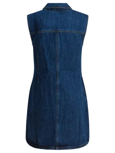 Self-portrait Self Portrait Women Denim Sleeveless Mini Dress