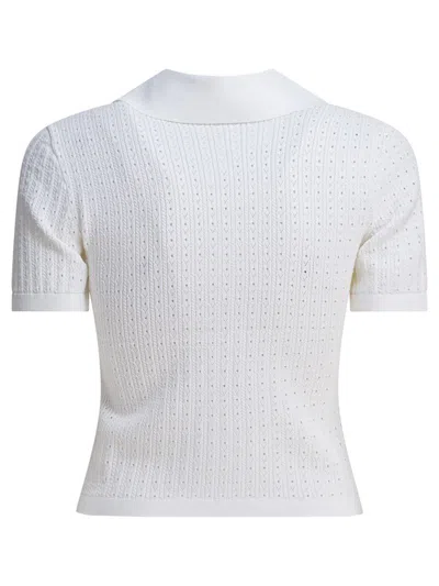 Self-portrait White Elastane Top In White