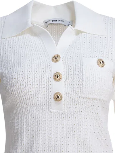 Self-portrait White Elastane Top In White