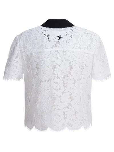Self-portrait Floral Lace Cropped Top In White